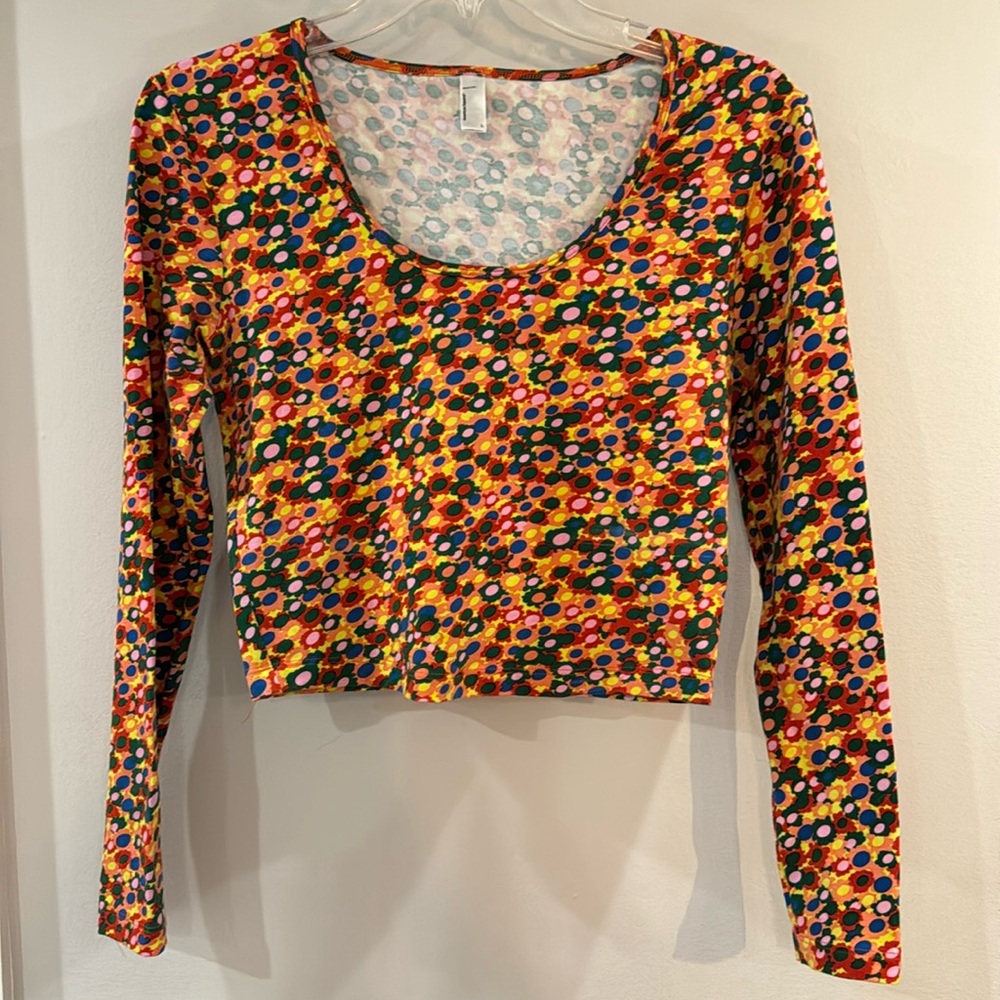American Apparel multicolor crop top size large never worn